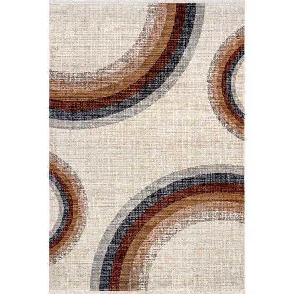 nuloom Waverley Distressed Circles Fringe Area Rug Beige
