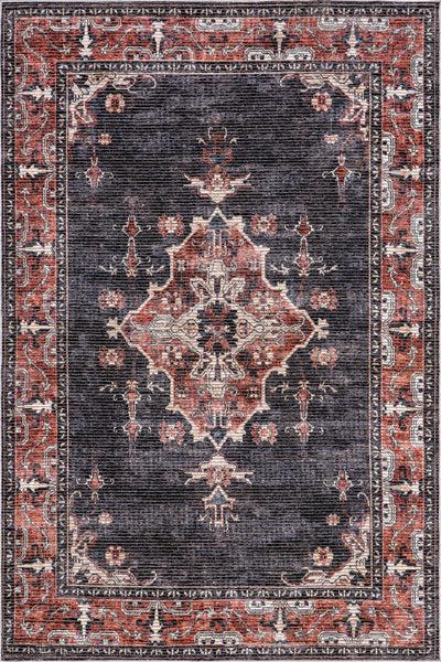 nuloom Wild Orchid Machine Washable Area Rug Charcoal