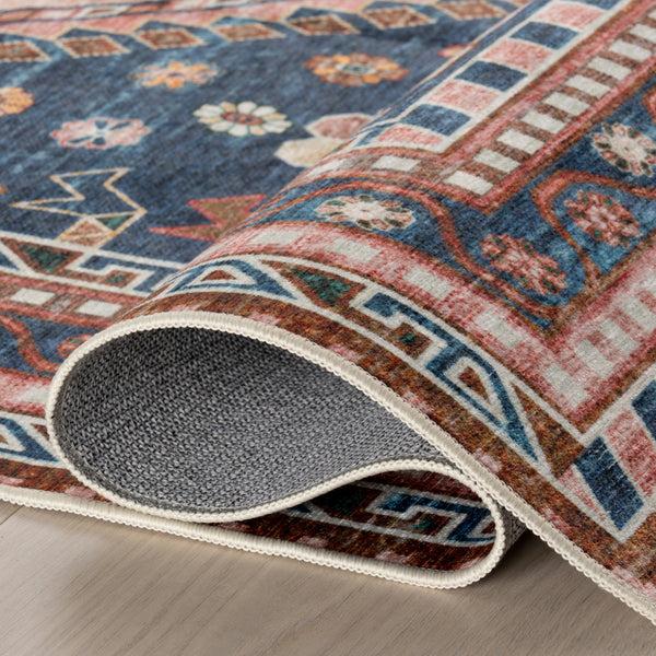 Nuloom Winny SplashGuard Machine Washable Area Rug Dark Blue