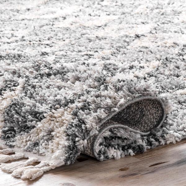 Nuloom Yani Soft & Cozy Diamond Shag Tassel Area Rug Blue