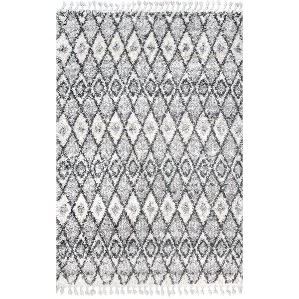 nuloom Yani Soft & Cozy Diamond Shag Tassel Area Rug Blue