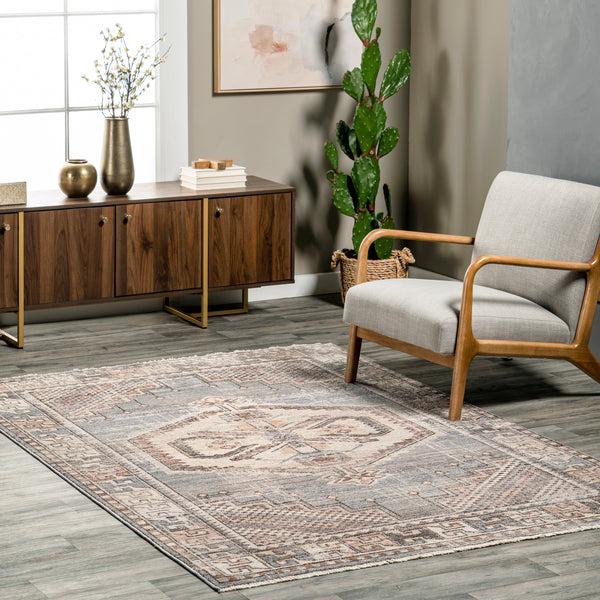 Nuloom Zelie Traditional Medallion Fringe Area Rug Blue