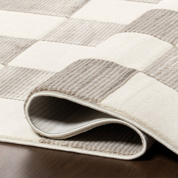 Nuloom Zhuri Checkered Machine Washable Area Rug Cream