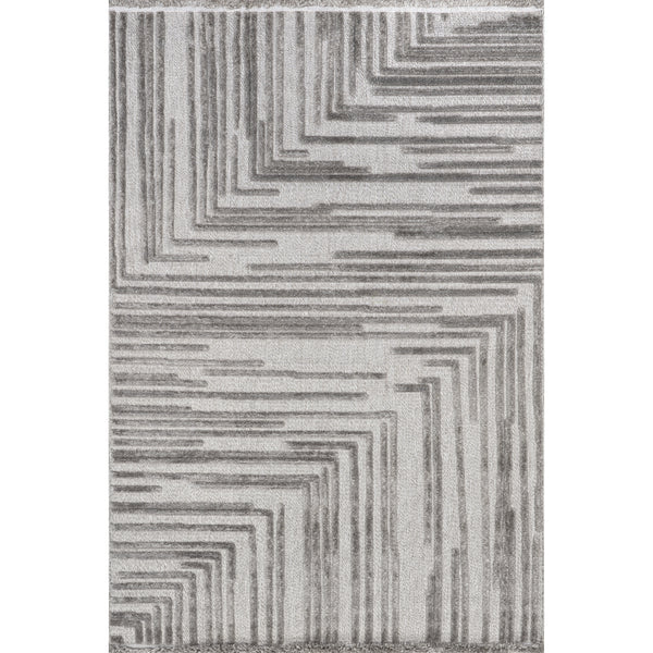 nuloom Ziva Contemporary Abstract High-Low Fringe Area Rug Gray