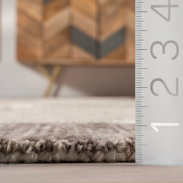 Nuloom Zora Contemporary Pebbles Wool Area Rug Beige