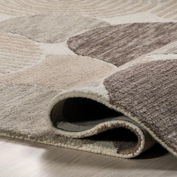 Nuloom Zora Contemporary Pebbles Wool Area Rug Beige